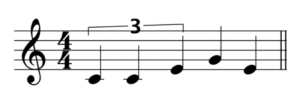 二拍三連の譜例